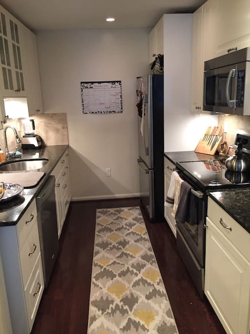 Galley kitchen.