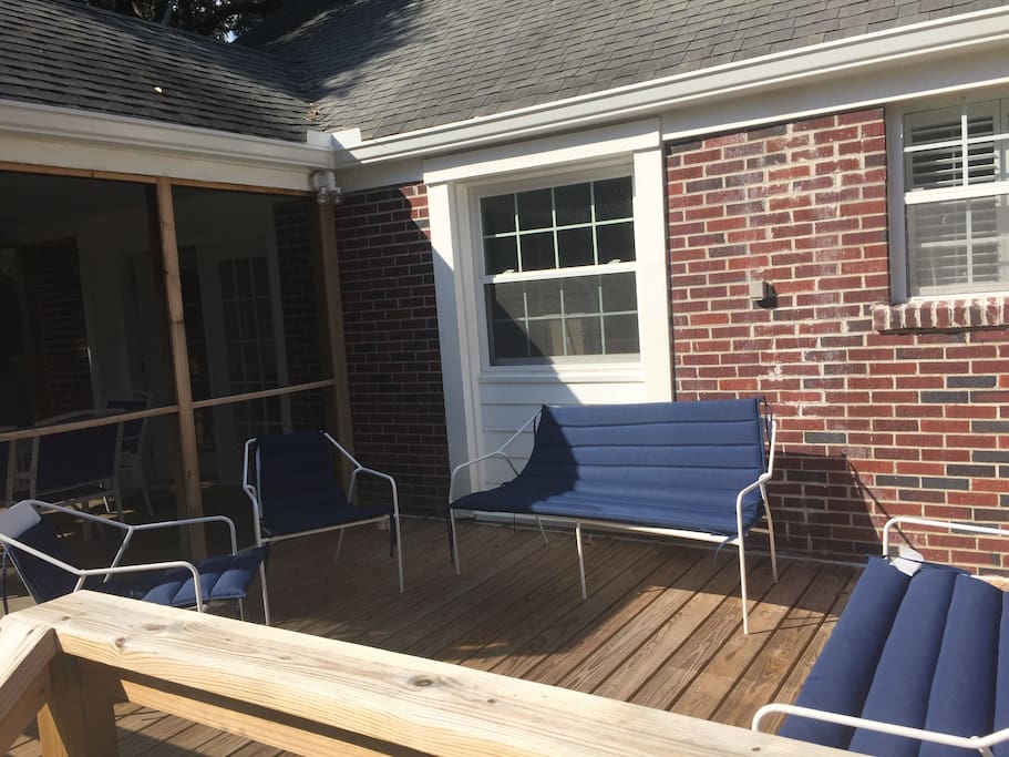 Large sun deck by the pool