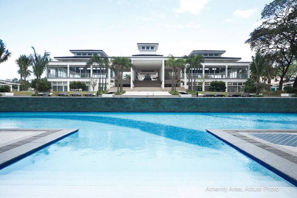 The pool and the pavillion