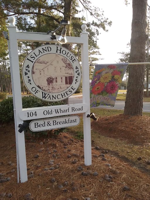 Front yard and sign