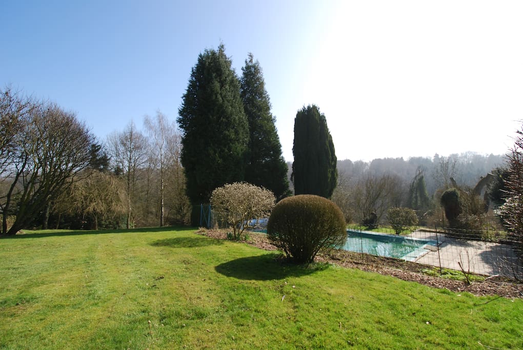 From the right side of the top garden overlooking the pool