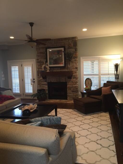 Spacious LR with 2 large sofas and chair