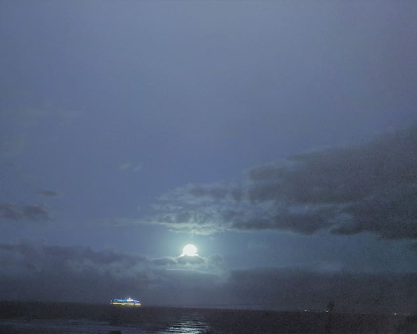Full Moon over Cruise Ship from your Lanai