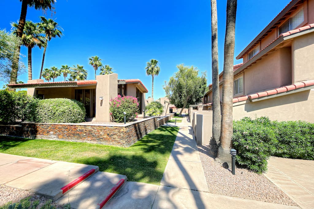 Walk way to condo