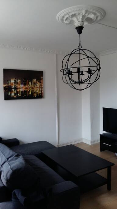 Big couch with chaise. 50" SONY Bravia TV