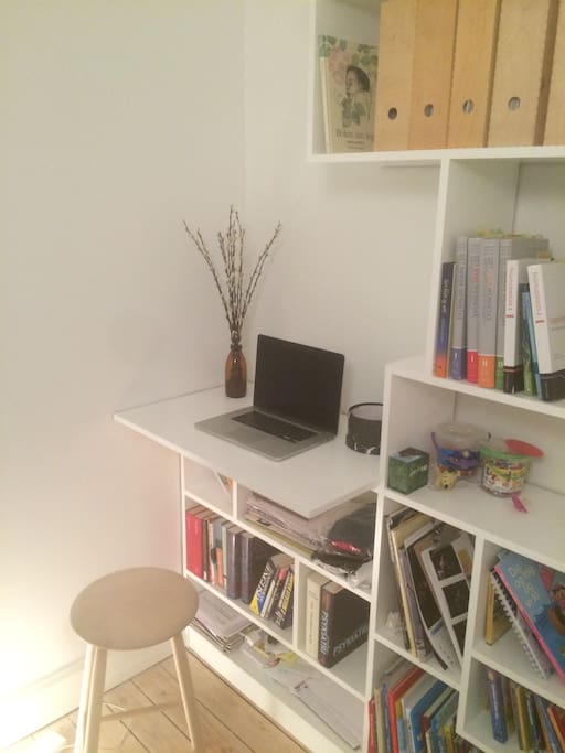 A workspace in the living room