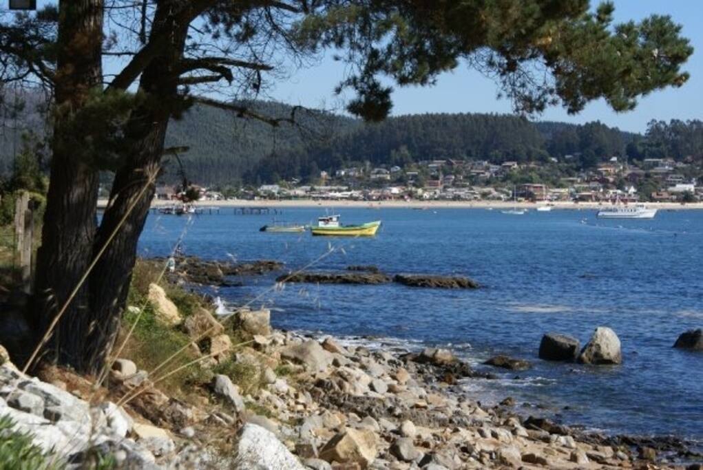 Imagen de la Bahía de Coliumo, desde Pingueral a Dichato