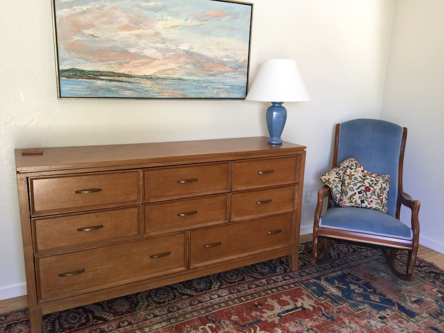 Chest of drawers and rocker.