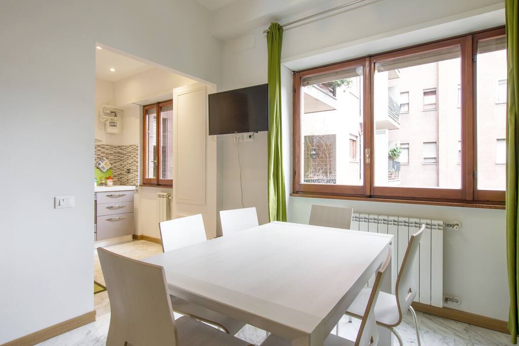 living room and dining table - summer view