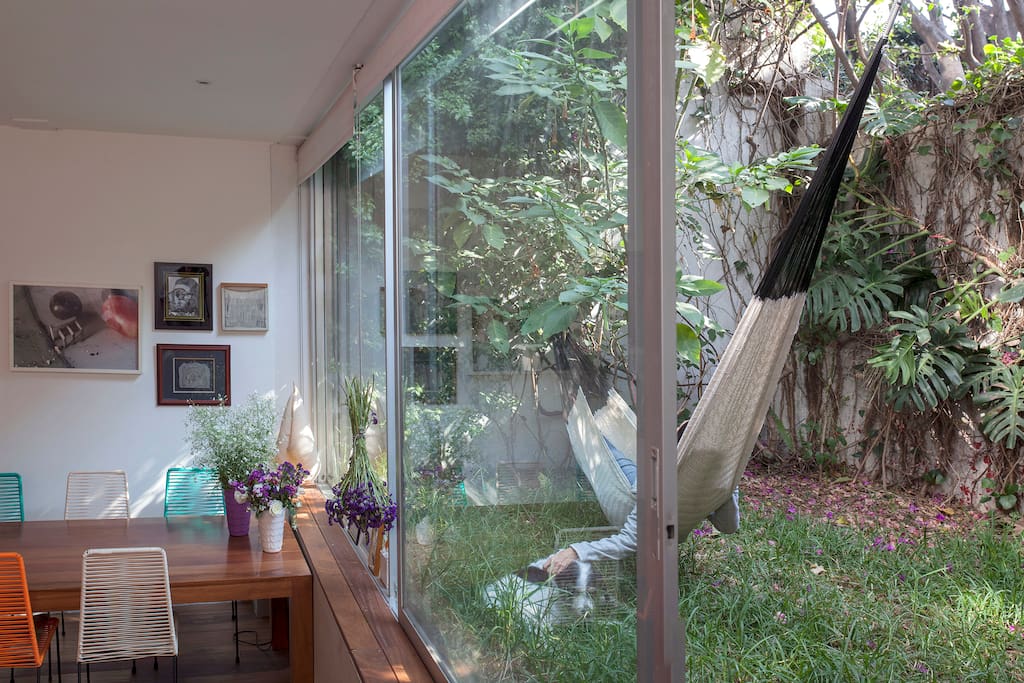 Downstairs/relaxing in the garden