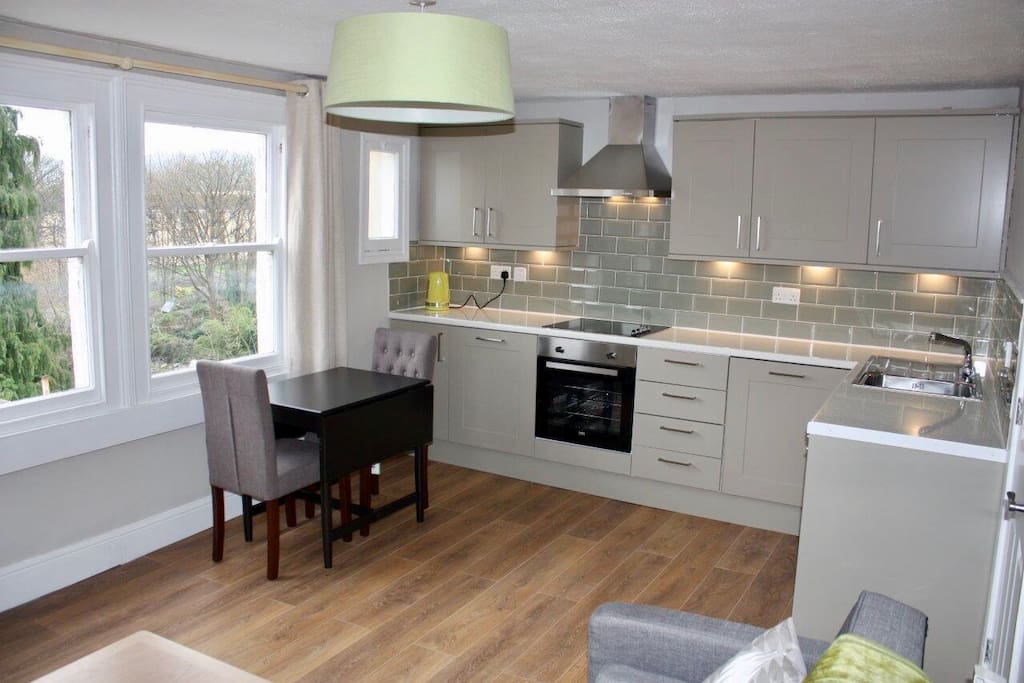 Newly fitted kitchen will all new appliances inc. dishwasher, washing/drying machine, fridge/freezer, etc.