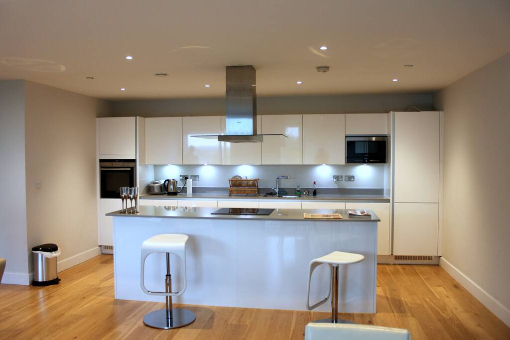 Fully equipped Kitchen and living area.