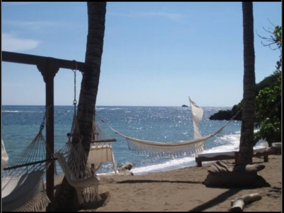 Serenity Beach, VIP Access Only. This is where they have a fresh oyster bar (oysters shipped in daily), bar, restaurant, and crepe dessert bar. Beautiful beach with beds to lay out on and large oversize beach chairs.