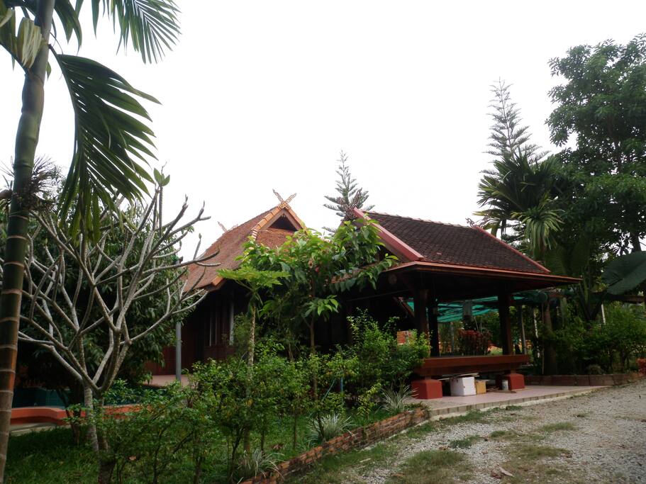 small pavilion and the house from afar