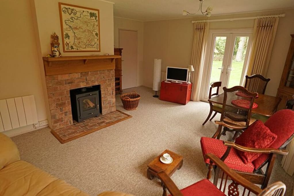 Sitting room with woodburning stove