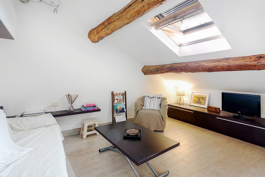 The Living room | The relax area - The bed sofa x2 & the TV