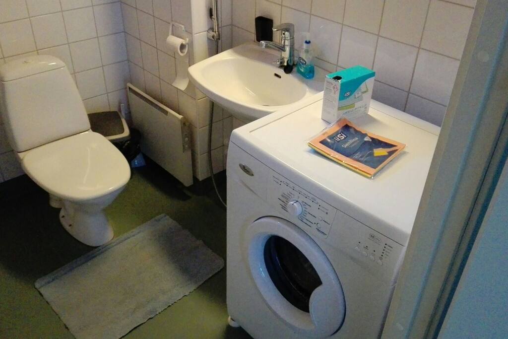 Laundry and bathroom