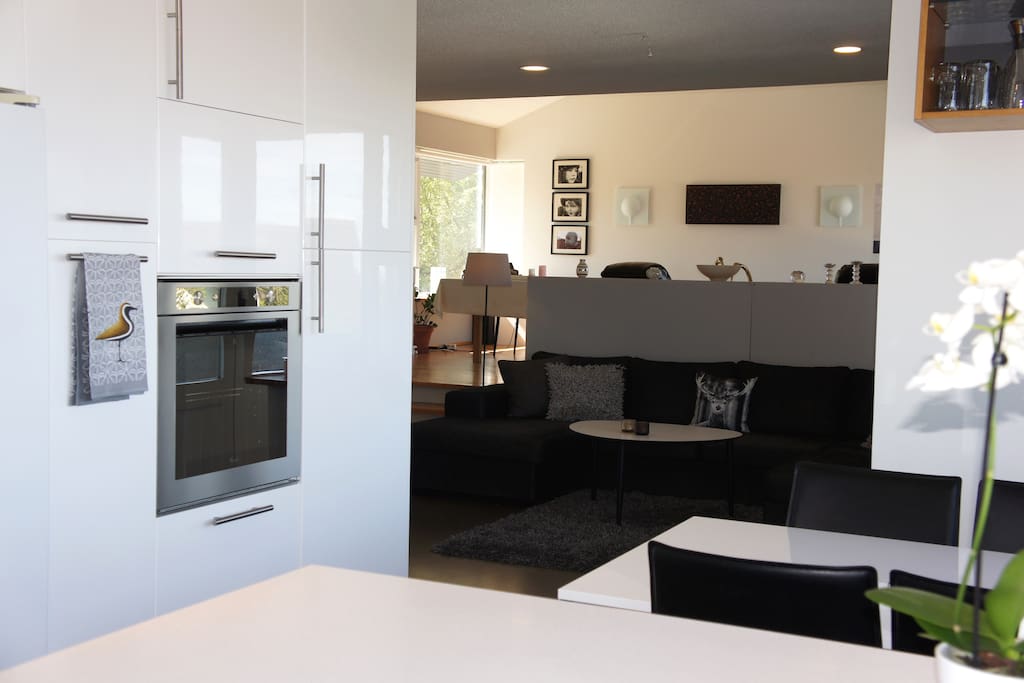 Kitchen overlooking the TV room.