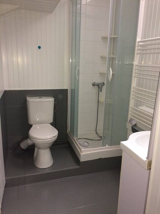 Salle de douche et toilette privatifs sur le pallier