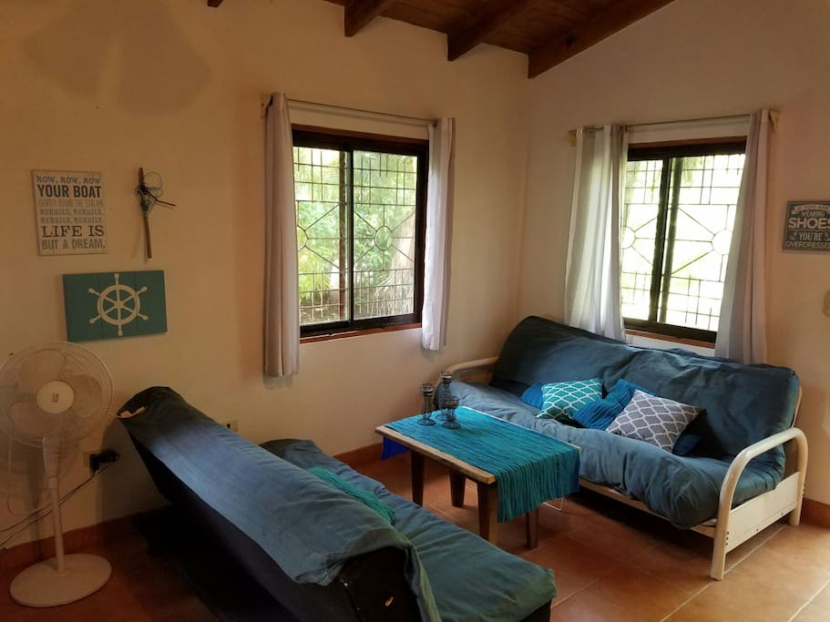 Living area with 2 futons