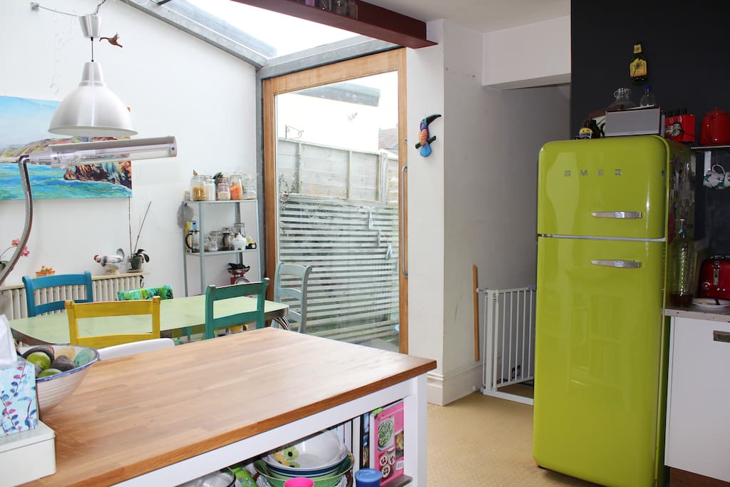 Open plan kitchen-diner with plenty of light