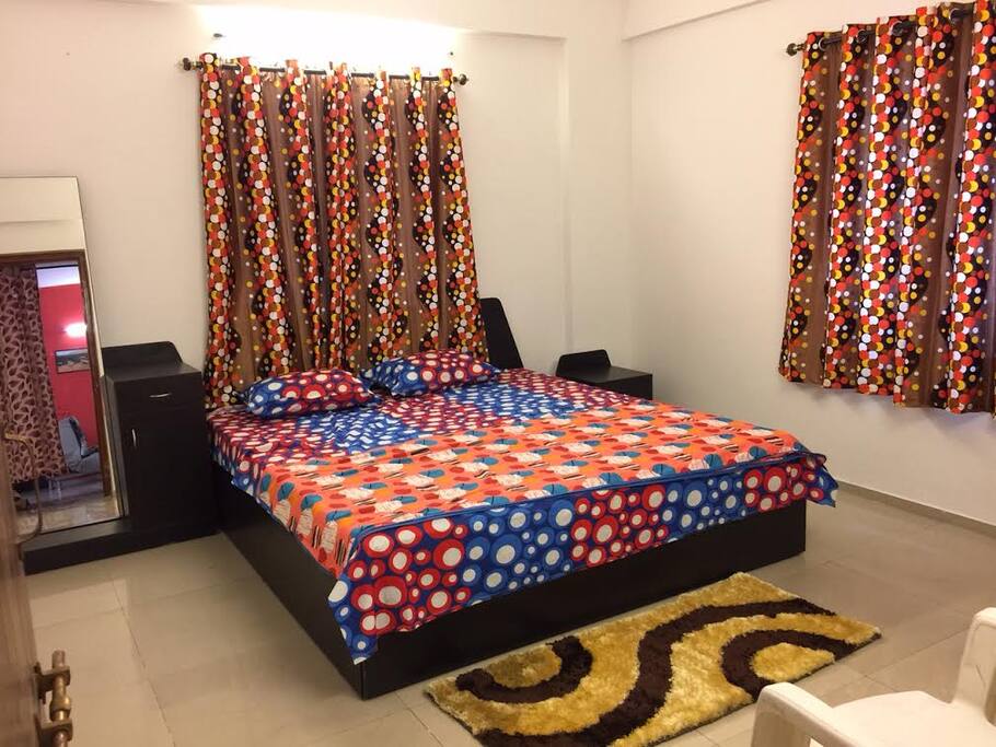 Bed room 2 with Double bed and spacious rooms. Bathroom Adjacent to the room.