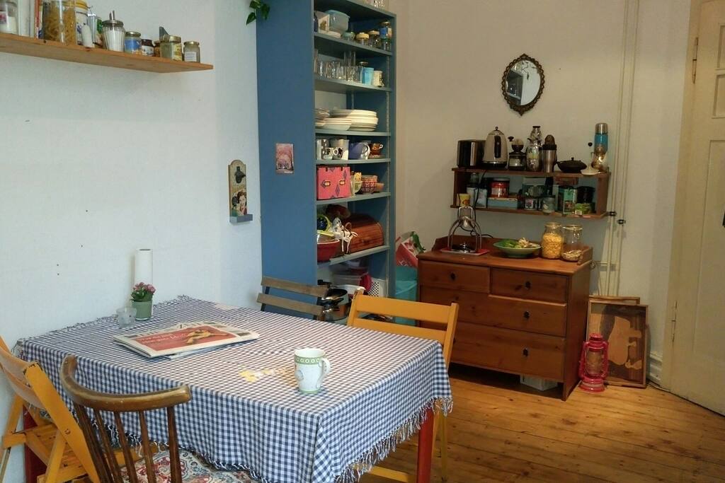 Our comfy kitchen with loads of coffee available.
