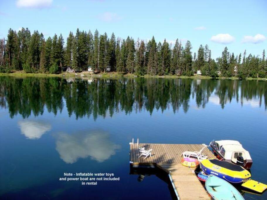 Large newer dock with plenty of space to suntan, swim, dock your boat, etc.