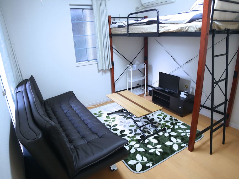 A sofa-bed as a sofa.