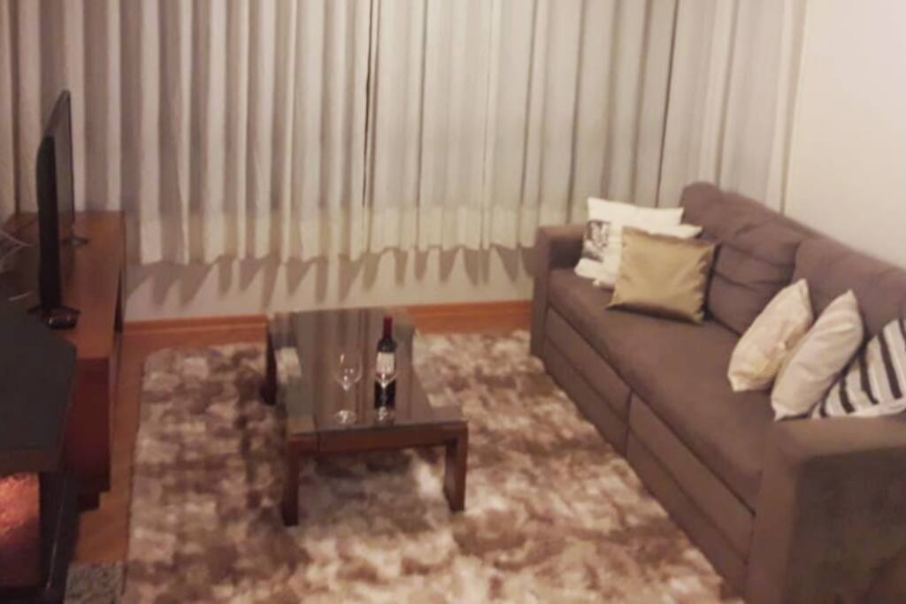 sala de estar com lareira