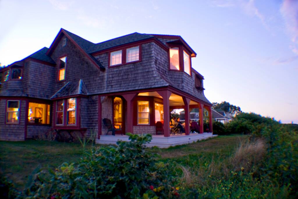 The Mainstay's front porch, overlooking the ocean.