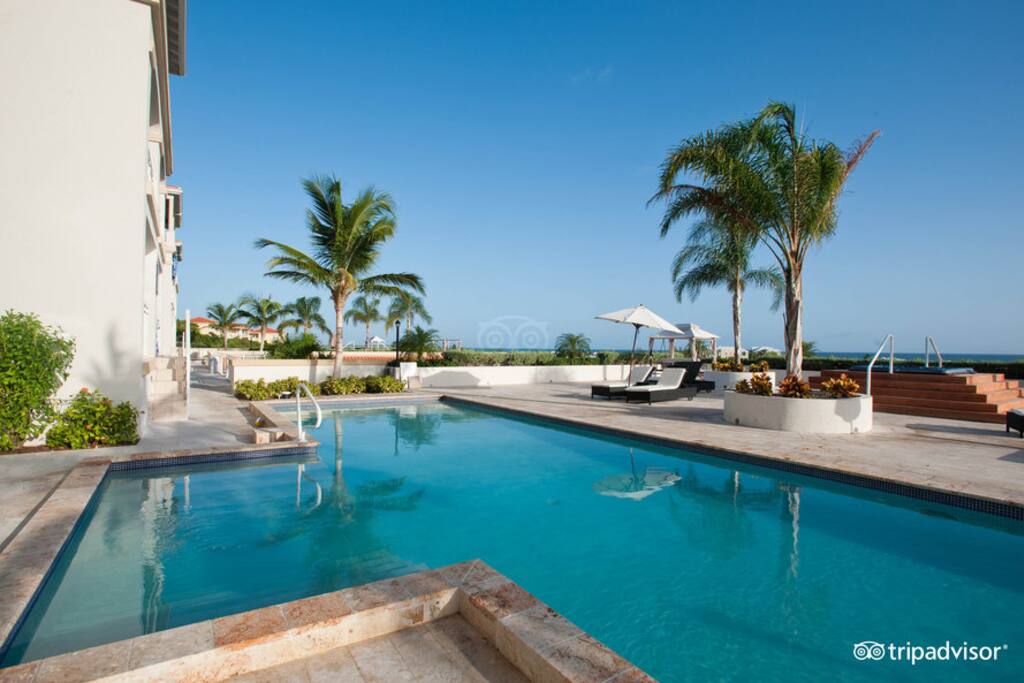 One of the two pools in the resort for adults only