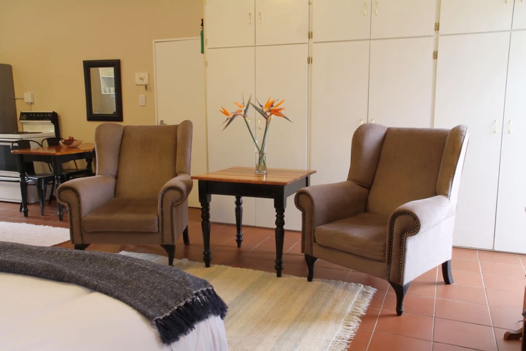 Relax in one of these armchairs with a cup of coffee and a good book.