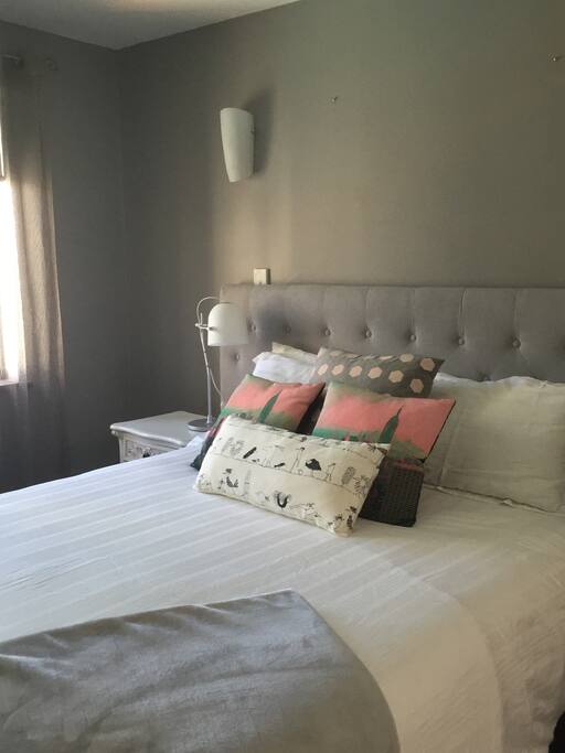 Main Bedroom -Gorgeous furnishings and quality linen used in all our queen bedrooms