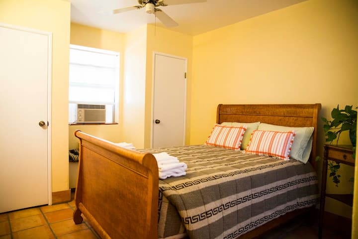 Room 3 with a queen size bed and private bathroom