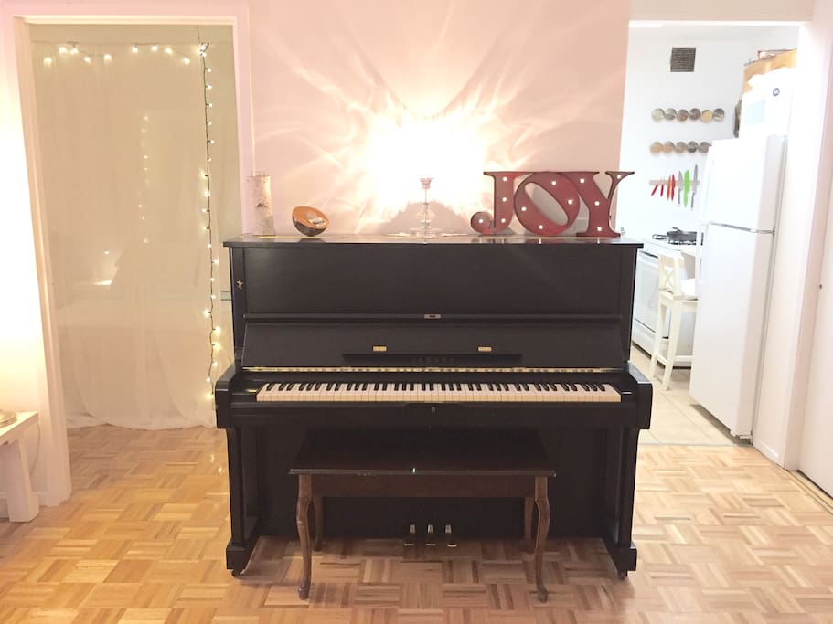 The piano is the very finest quality. It is a Yamaha U1 series from 1981, and has a warm tone. It really makes the house a home!