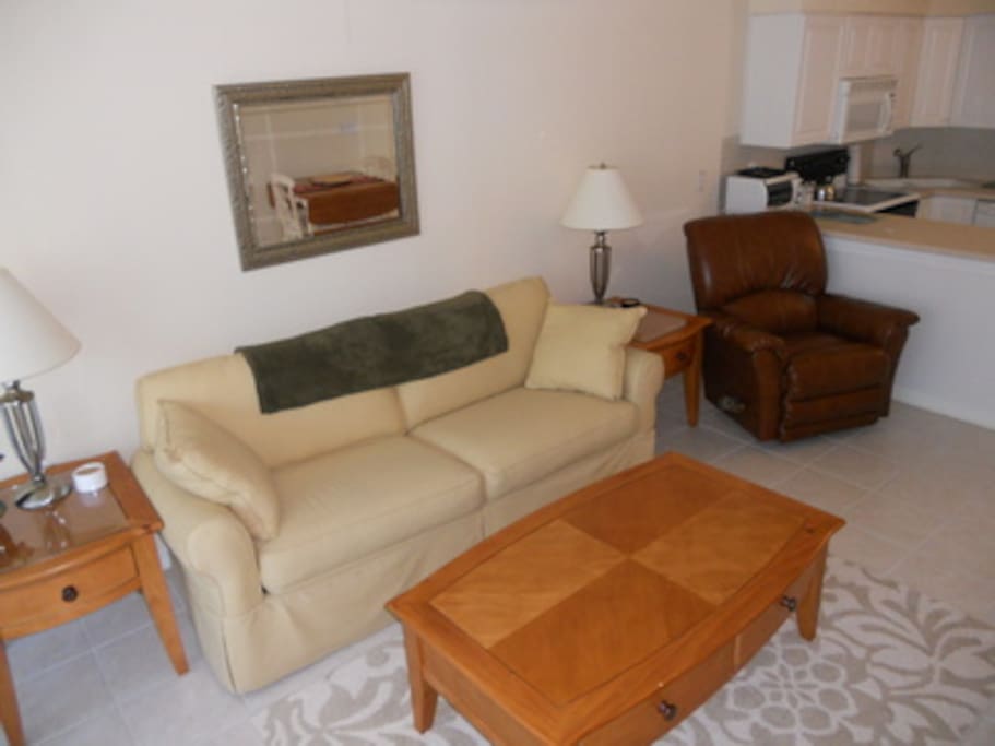 living room w/queen sleeper/sofa which sleeps 2