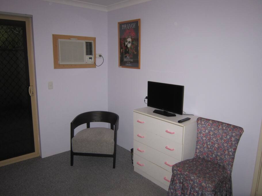 Split system air conditioning and TV.