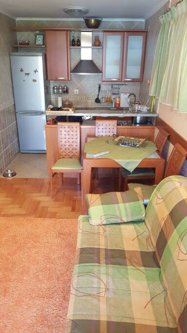 Living room with kitchen