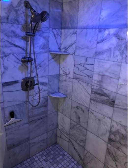 New marble shower
