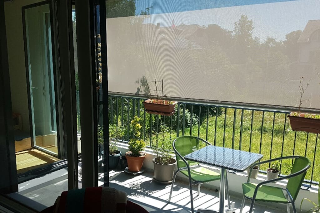 Sunny with balcony and lawn