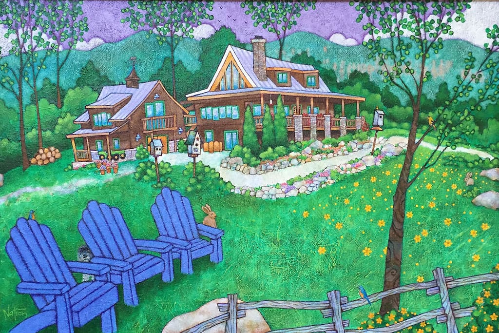 The Dancing Bear Lodge painted by our friend and award winning artist, Tate Nation.