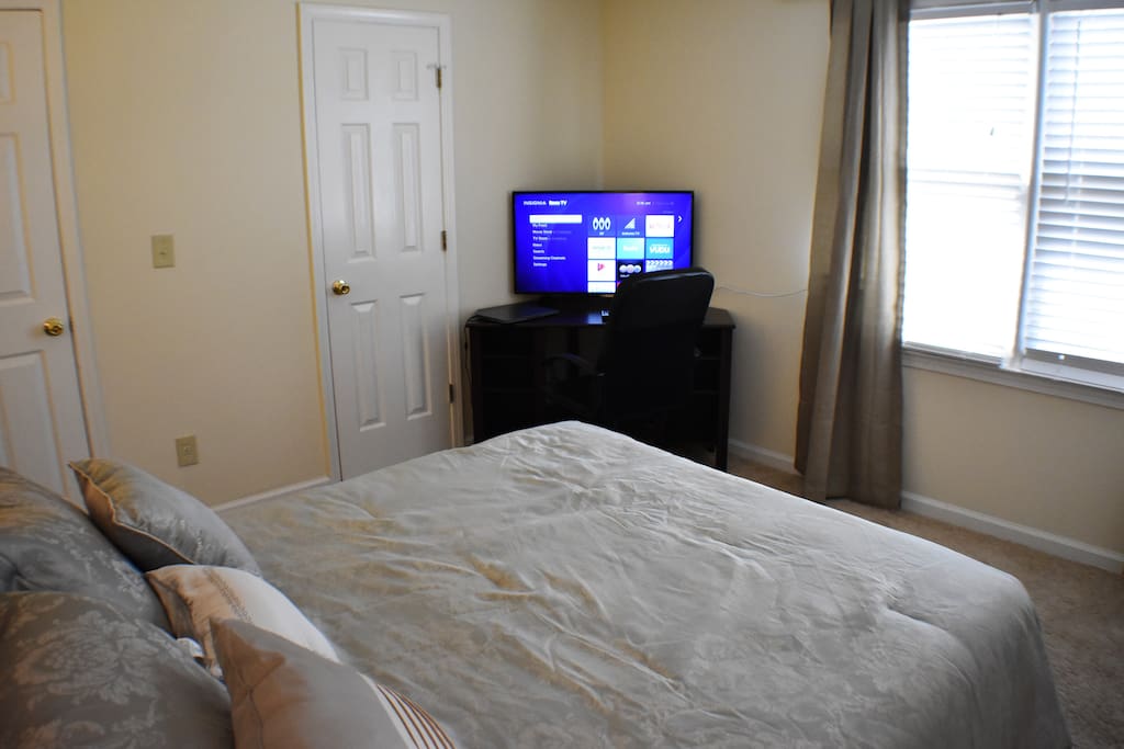 Desk and TV