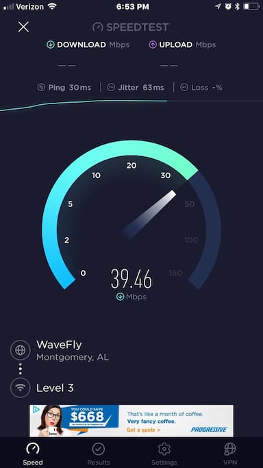 WiFi download speed