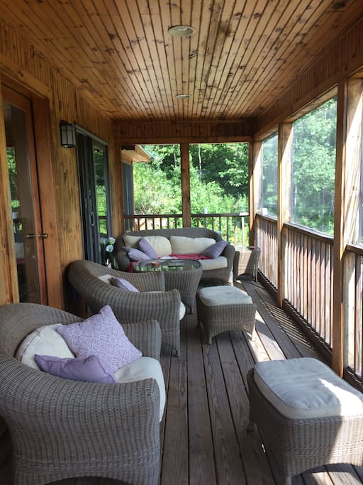 Screened-in porch.