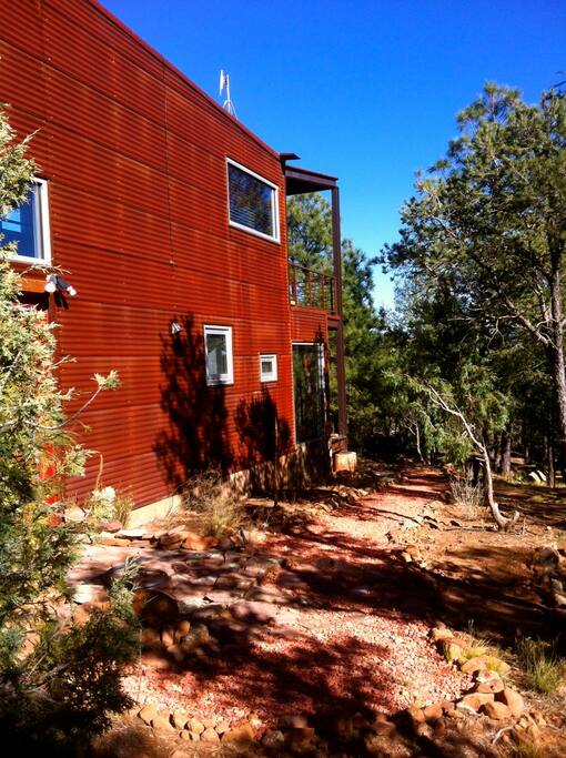 The bedroom french doors lead you to this private outdoor space.