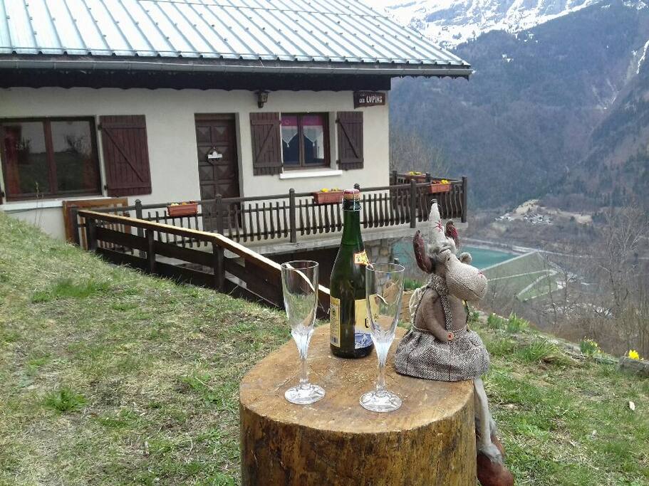 Terrasse naturelle avec vue panoramique sur le lac du Verney ainsi que la plaine