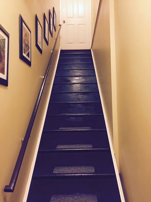 Guest/s will have to go up stairs to access the space.