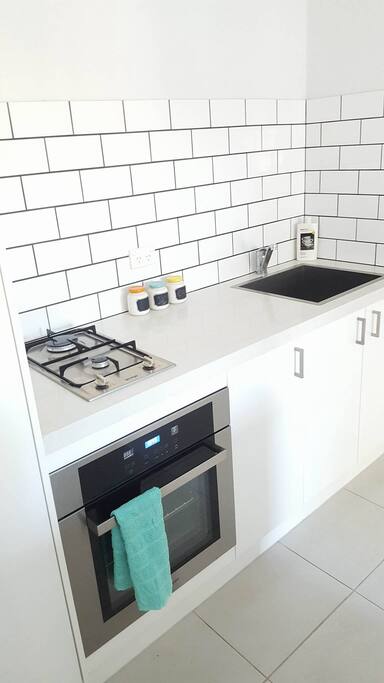 Kitchenette with new cooktop.