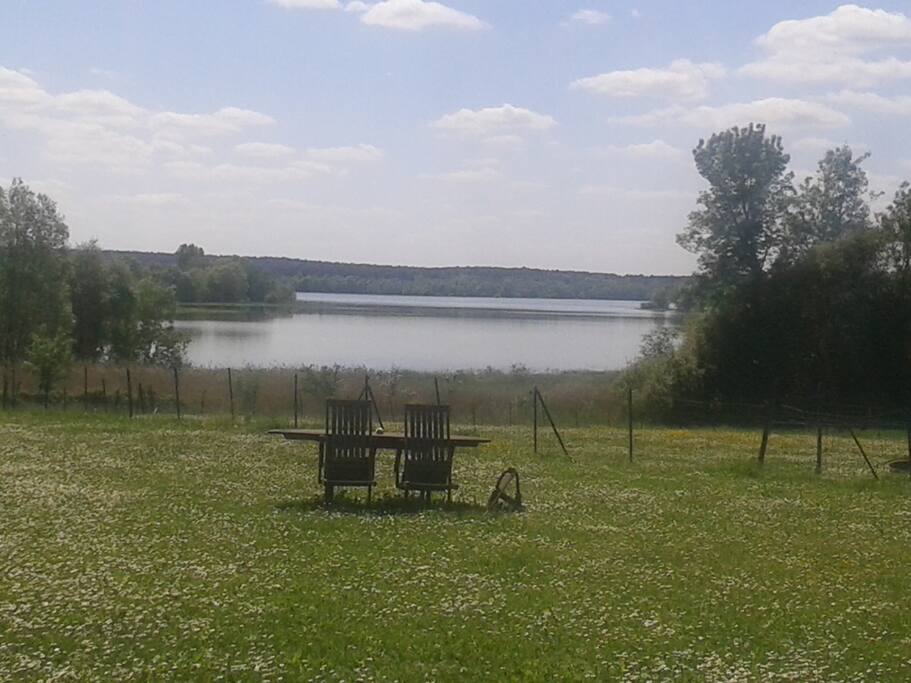 Le lac au pied de la propriété
